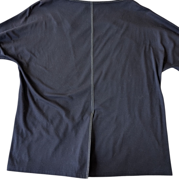 Tibi Navy Top With White Stitching sz L - Picture 5 of 9
